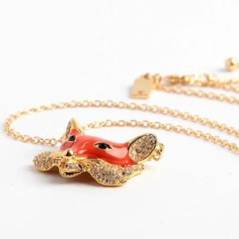 Kate Spade Authentic Orange 12k Gold-plated Into The Woods' Foxy Necklace